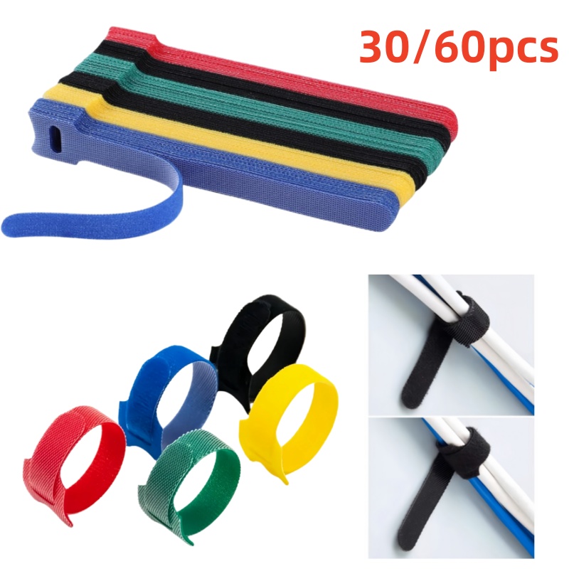Phone Accessories Organizer - 30/60pcs 5.9Inch Reusable Cable Organizer,Hook and